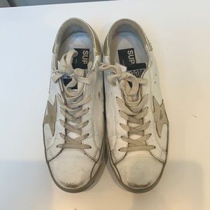 Golden Goose DB white and gold size 38